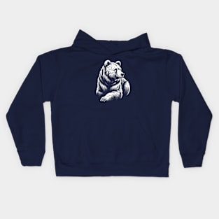 Majestic Bear Portrait: Wildlife Lover's Tee Kids Hoodie